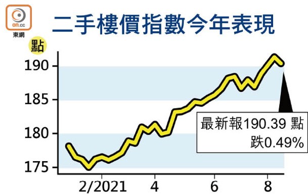 二手樓價指數今年表現