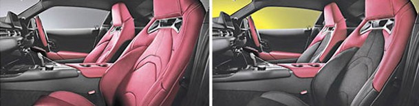 RZ 35th Anniversary Edition（左）使用紅色真皮座椅；SZ-R 35th Anniversary Edition（右）則採用Alcantara與真皮兩種物料包覆。