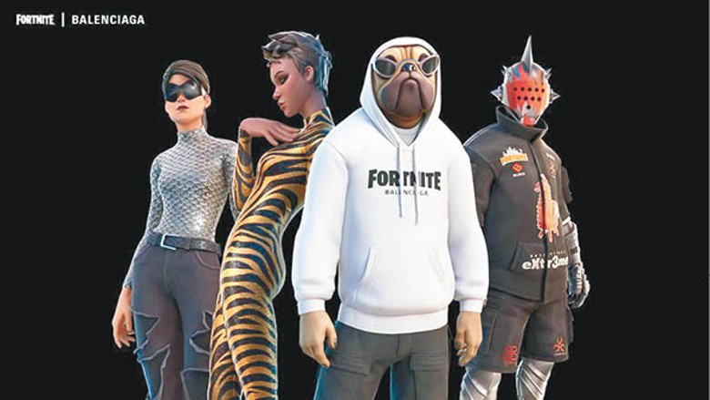Balenciaga與線上遊戲《Fortnite》合作，玩家可到虛擬商店買聯名服裝。