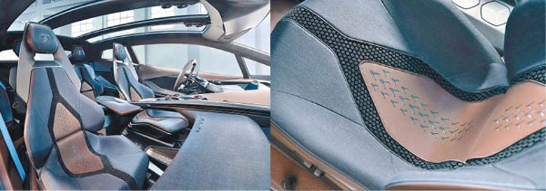 車廂近乎全採用可持續物料鋪陳，包括全新雙層再生碳複合物料、可持續鞣製加工皮革，及以回收塑膠製的運動座椅3D打印泡沫軟墊等。