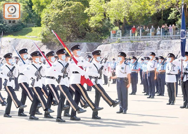 警察學院今日舉行結業會操，護旗方隊會再次使用中式步操。