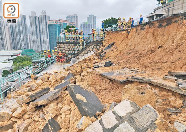 9日5度黃雨警告  墳場塌牆掩埋兩墓