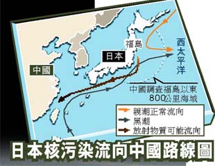 福島核污水流入中國海域