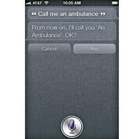 Siri將「給我叫救護車」，誤認為「叫我救護車」。