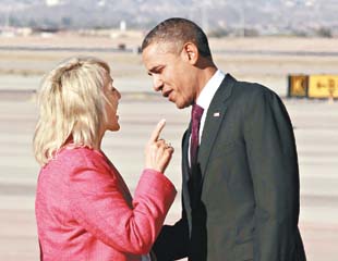女州長手指指狠插奧巴馬