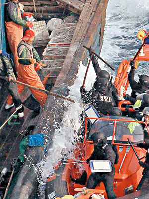 南韓海警近期加強堵截中國漁船，屢爆衝突。（資料圖片）