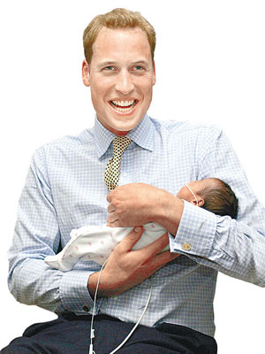 威廉○六年時手抱他人嬰兒時笑不攏嘴，如今終一嘗為人父的滋味。