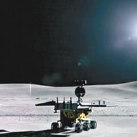 月球車玉兔號在月球巡視的動畫演示圖。（中新社圖片）