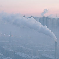 哈爾濱市出現霧霾天氣。（互聯網圖片）