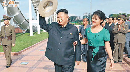 北韓試射導彈後，南韓當局即保持高度警惕。圖為領袖金正恩前年出席公開活動。（資料圖片） 