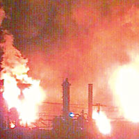 廣島縣有工廠發生火警。（互聯網圖片）