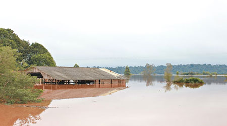 巴西巴拉那州的洪水浸淹房屋。（互聯網圖片）
