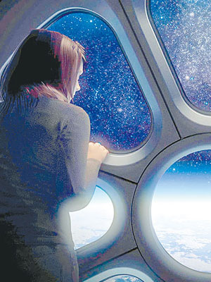 乘客可透過膠囊的窗飽覽地球美景；圖為模擬圖片。（互聯網圖片）
