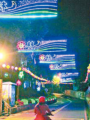 壽山路因應祭典點滿燈籠及LED燈。（互聯網圖片）