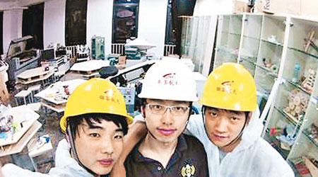 胡振宇（左）、嚴丞翊（中）、吳曉飛（右）創立內地首家探空火箭發射服務私企。（互聯網圖片）