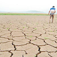 河南登封市有水庫已乾涸。(互聯網圖片)