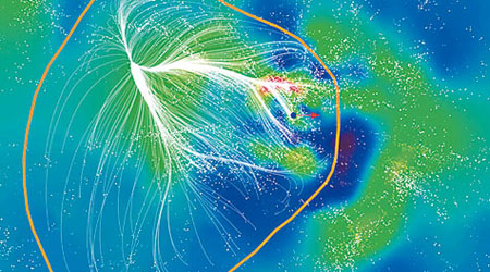 專家用嶄新繪圖技術，繪製出Laniakea地圖。（互聯網圖片）