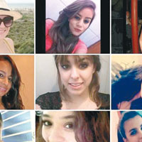 部分被羅沙殺害的年輕女性。（互聯網圖片）