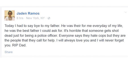 積登在社交網站向亡父表達哀思。（互聯網圖片）