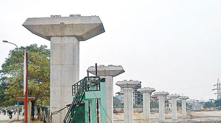河內吉靈至河東段輕軌項目由中鐵六局承建。（互聯網圖片）