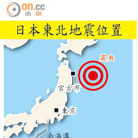 日本東北地震位置