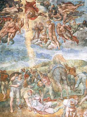 意大利文藝復興巨匠米高安哲羅的作品《保羅歸信》。（互聯網圖片）