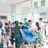 桓台縣齊魯醫院接收事件中的傷者。（互聯網圖片）