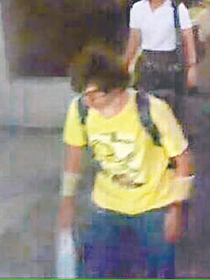 被指已經潛逃往馬來西亞的黃衣炸彈客。（互聯網圖片）