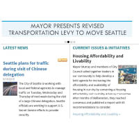 西雅圖市長在網頁上提醒市民少駕車外出。（互聯網圖片）