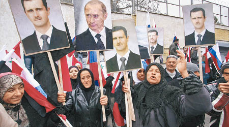 敍利亞曾有支持普京及阿薩德的遊行。