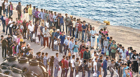 希臘科斯島早前有大批難民聚集。