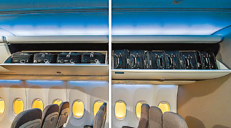 舊款行李架（左）較新款（右）容量小。