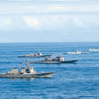 中美海軍首次在大西洋舉行海上聯合演練。（中新社圖片）
