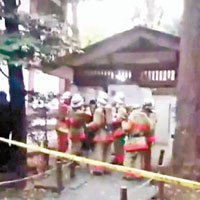 靖國神社公廁爆炸後被封鎖。（資料圖片）