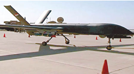 伊拉克軍方向中國購入「彩虹4」無人機。（伊拉克軍方圖片）