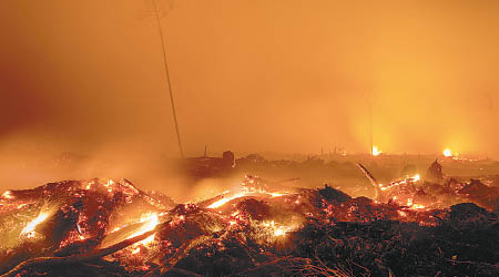 印尼不時有農民焚林闢地，導致山火。