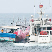 台灣的海巡署去年十一月曾派船艦進行護漁演練。（中時電子報圖片）