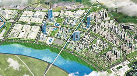 當地展示的中國城設計藍圖。（互聯網圖片）
