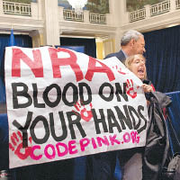 紐敦鎮血案後，民眾曾抗議NRA阻止槍械管制。