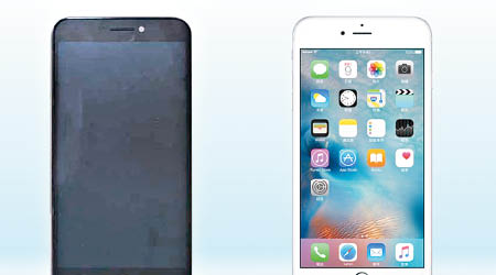 iPhone 6（右）的外觀被指與100C（左）只有微細差別。（互聯網圖片）