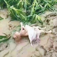 有兒童屍體被發現於泥濘中。