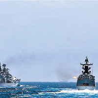 解放軍東海艦隊上周進行演練。（互聯網圖片）