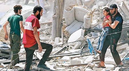 敍利亞戰亂不息，阿勒頗處處廢墟。