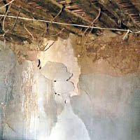 地震過後個別房屋牆身受損。（互聯網圖片）