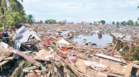 南亞海嘯對亞齊省造成極大破壞。（資料圖片）