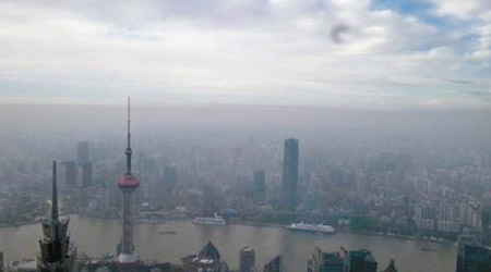霧霾逐步南移，上海將「受災」。（互聯網圖片）