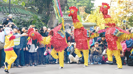 肇慶舞蹈團專程赴廣州，表演廣東省級非物質文化遺產「雄雞舞」。