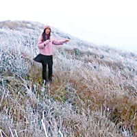 韶關<br>今年首場冰雪下，山區披上銀裝。（電視畫面）