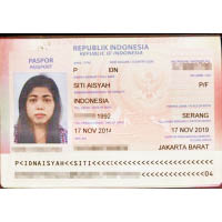 昨日與男友一同被捕的艾莎持有印尼護照。（互聯網圖片）