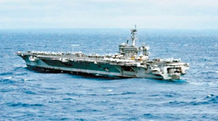 美軍核動力航母「卡爾文森號」日前駛入南海巡邏。